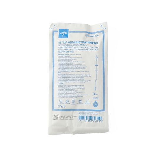 Medline IV Administration Set with 1 Injection Port, 15 drops/mL, 92in.