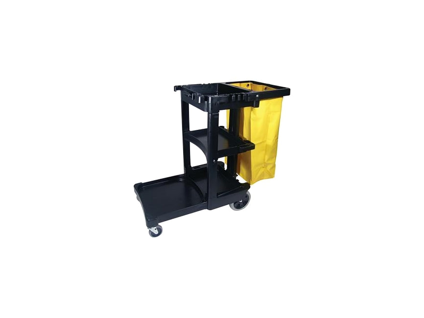 Janitorial Cleaning Cart Traditional, Black, 3