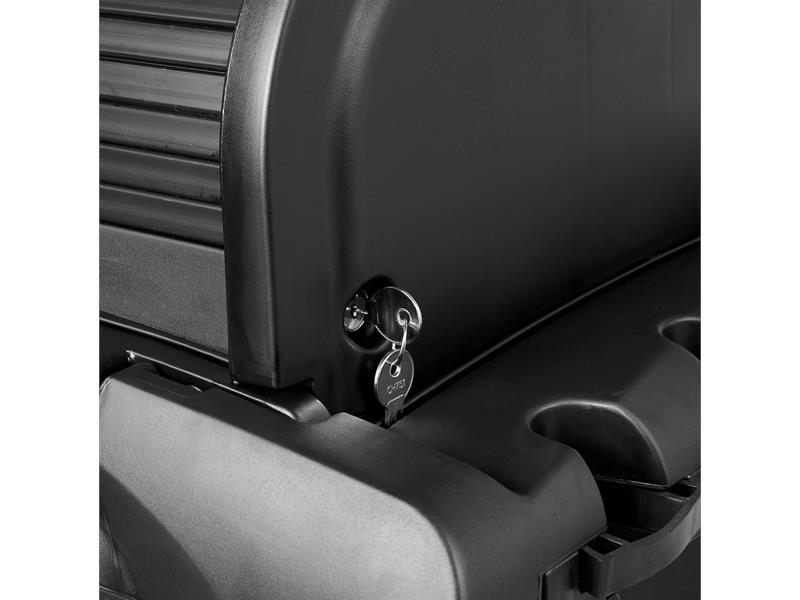 Janitorial Cleaning Cart with Doors and Hood High Security, Black, 1