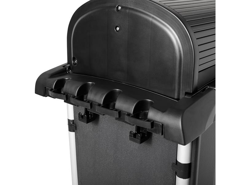 Janitorial Cleaning Cart with Doors and Hood High Security, Black, 2