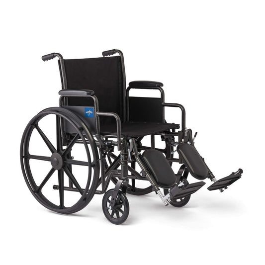 Medline Guardian K1 Wheelchair, Elevating Leg Rests, 18in, One