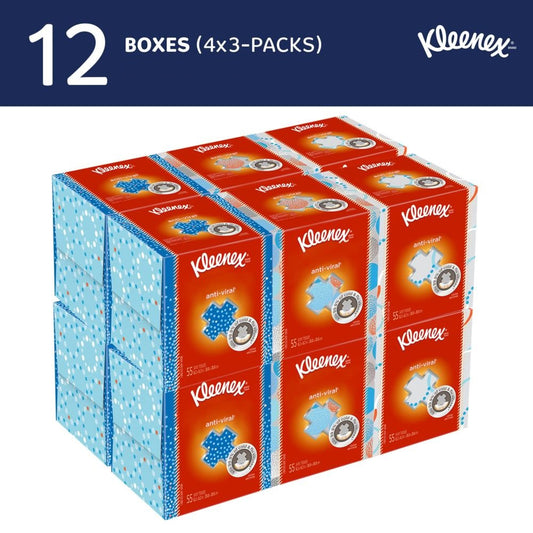 Kleenex Specialty Facial Tissue, Anti-Viral, 8.2 x 8.2 in., 3-Ply