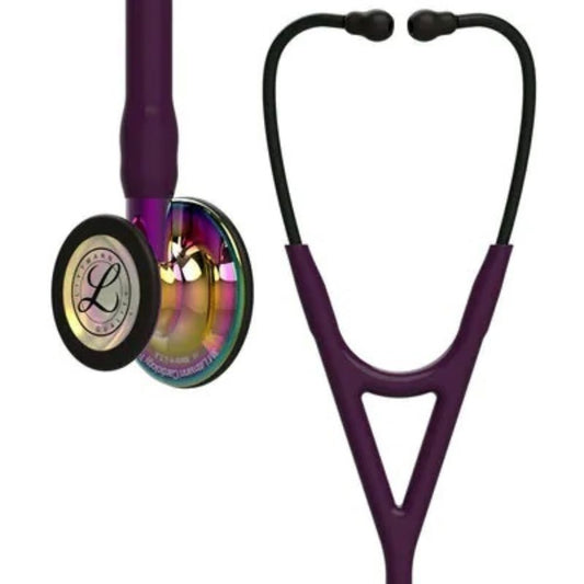 Littmann® Cardiology IV™ Diagnostic Stethoscope, 27" - High Polish Rainbow, Plum Tube