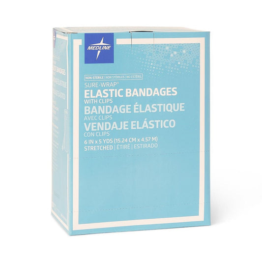 Medline Sure-Wrap Elastic Bandages, 6" x 5 yds- MDS055006