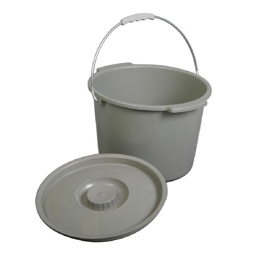 Medline Commode Bucket and Lid with Metal Handle - Case of 6