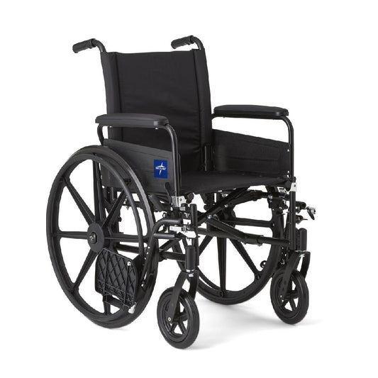 Medline Excel K4 Lightweight Wheelchairs, 300 lb. Weight Capacity, 18" Width, Full-Length Arms and Swing-Away Footrest