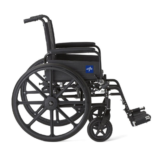 Medline Excel K4 Lightweight Wheelchairs, 300 lb. Weight Capacity, 18" Width, Full-Length Arms and Swing-Away Footrest