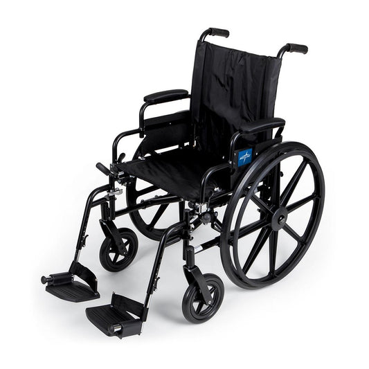 Medline Excel K4 Lightweight Wheelchairs, 20" Width, 350 lb., Nylon, Swing Away