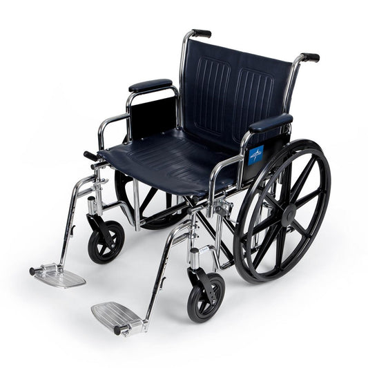 Medline Extra-Wide Wheelchairs, Swing-Away Footrests, 20" Seat