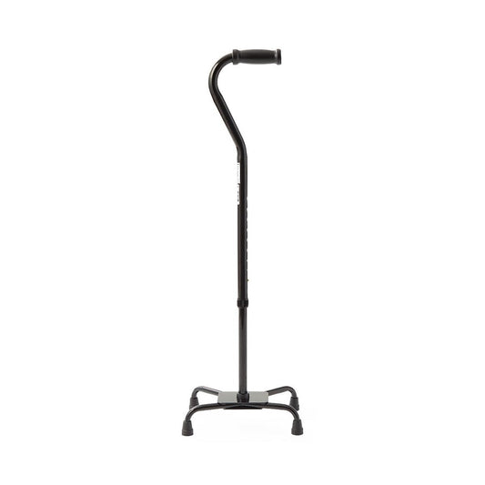 Medline Bariatric Steel Quad Cane with Large Base, 500 lb. Weight Capacity, Black