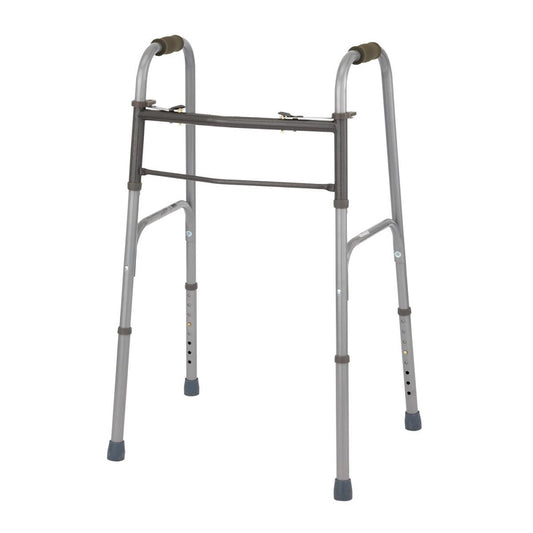 Medline Junior Walker, 2 Button, Folding, Basic, 400 lb Capacity