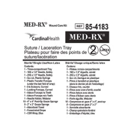 Med-Rx® Suture and Laceration Tray- 85-4183N - Case of 25 Tray