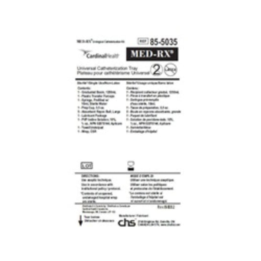 Med-Rx® Universal Catheterization Tray- 85-5035 - Case of 16 Tray