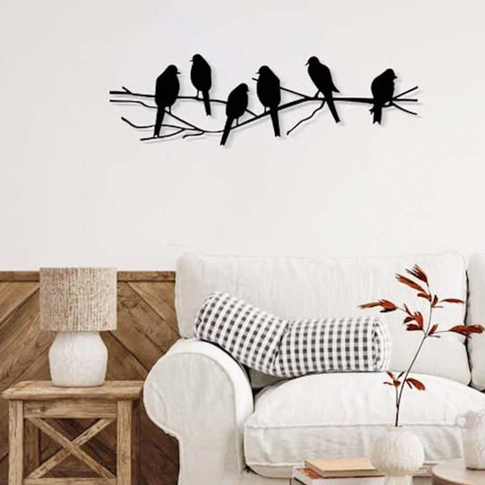METAL WALL ART - BIRDS ON A BRANCH