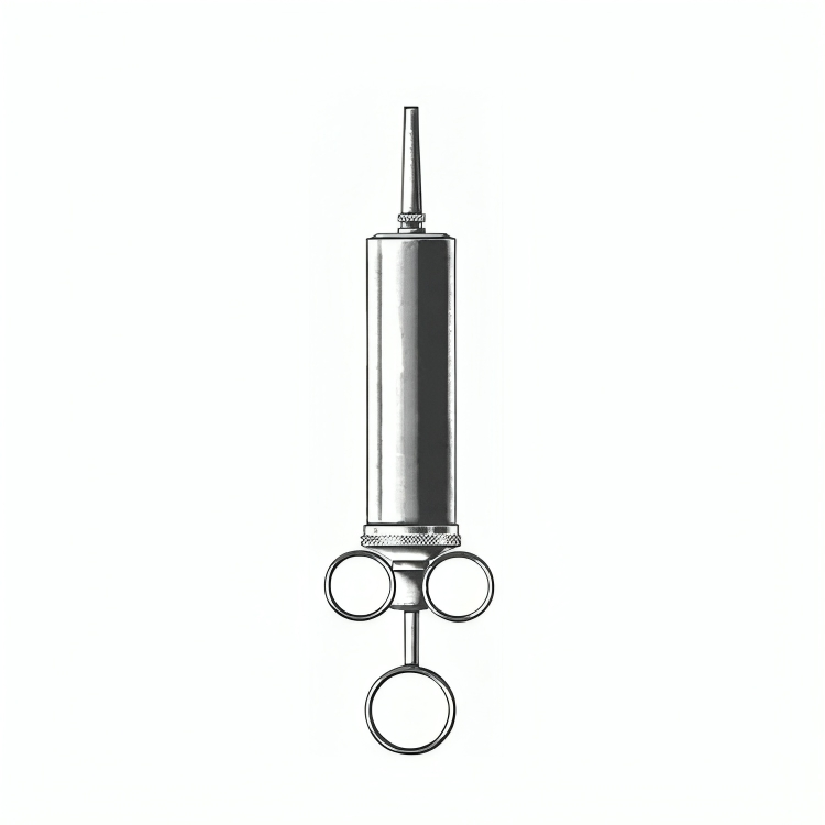 Metal Ear Syringe, With 2 Tips & Protection Shield