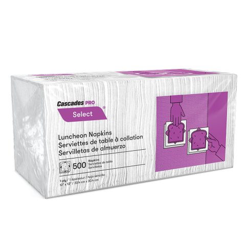 Cascades Napkin, White, 12 packs Per Case (N020)
