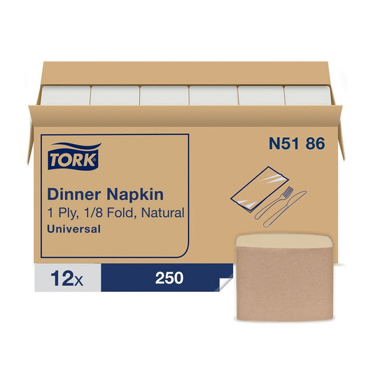 Tork Universal Dinner Napkin,1-Ply, 17" x 15", 1/8 Fold, N5186