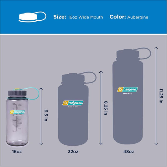Nalgene Aubergine Sustain, Wide Mouth Water Bottle, 16 oz.
