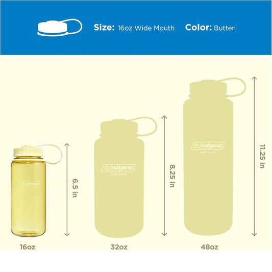 Nalgene Butter Sustain, Wide Mouth Water Bottle, 16 oz.