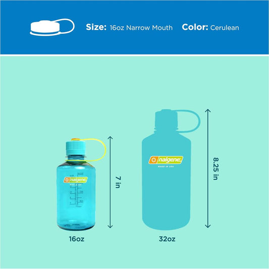 Nalgene Cerulean Sustain, Narrow Mouth Water Bottle, 16 oz.