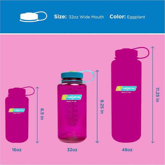 Nalgene Eggplant Sustain, Wide Mouth Water Bottle, 32 oz.