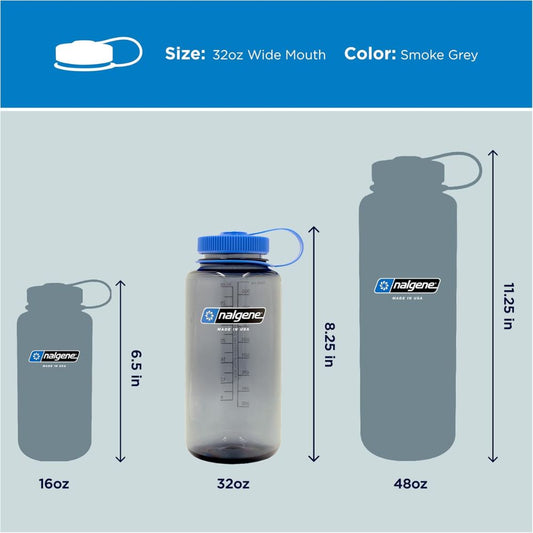 Nalgene Gray Sustain SB, Wide Mouth Water Bottle, 32 oz.