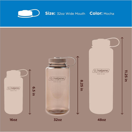 Nalgene Mocha Sustain, Wide Mouth Water Bottle, 32 oz.