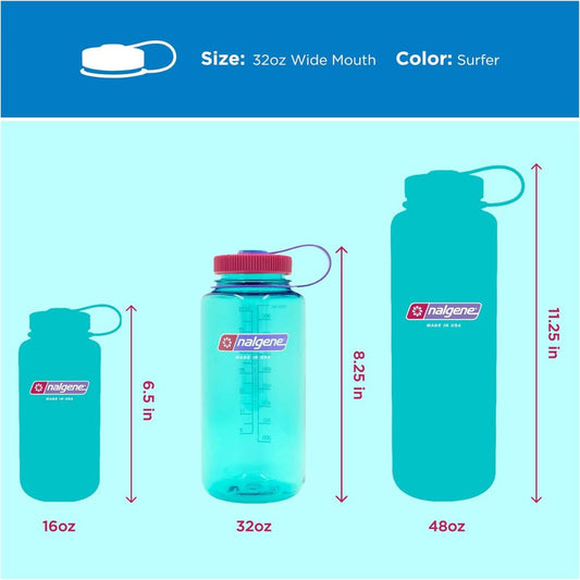 Nalgene Surfer Sustain, Wide Mouth Water Bottle, 32 oz.
