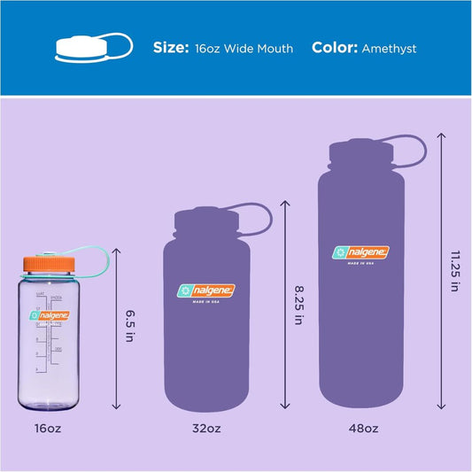 Nalgene Amethyst Sustain, Wide Mouth Water Bottle, 16 oz.