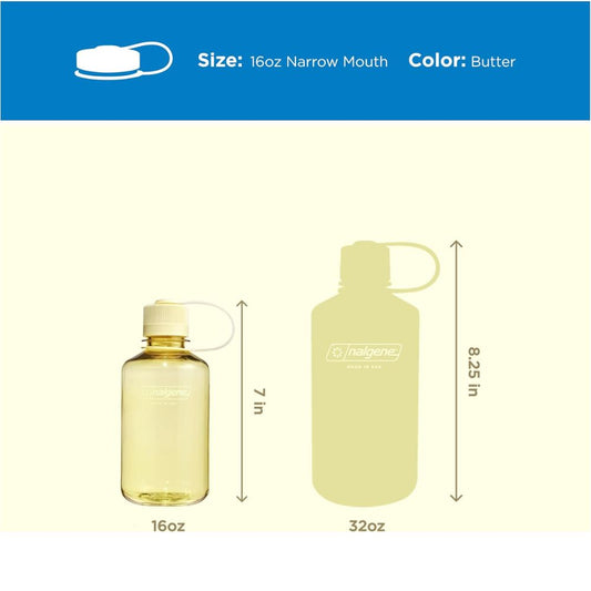 Nalgene Butter Sustain, Narrow Mouth Water Bottle, 16 oz.