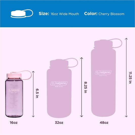 Nalgene Cherry Blossom Sustain, Wide Mouth Water Bottle, 16 oz.