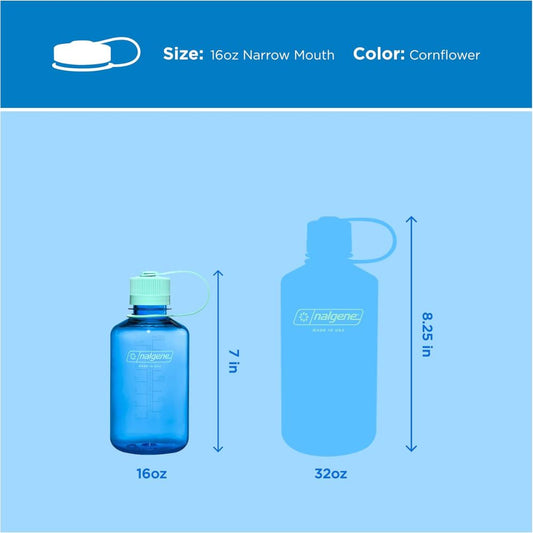 Nalgene Cornflower Blue Sustain, Narrow Mouth Water Bottle, 16 oz.