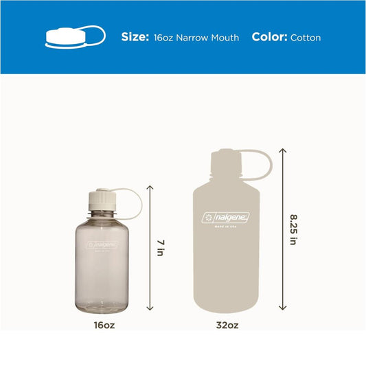 Nalgene Cotton Sustain, Narrow Mouth Water Bottle, 16 oz.