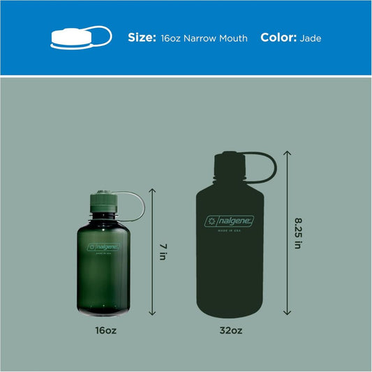 Nalgene Jade Sustain, Narrow Mouth Water Bottle, 16 oz.