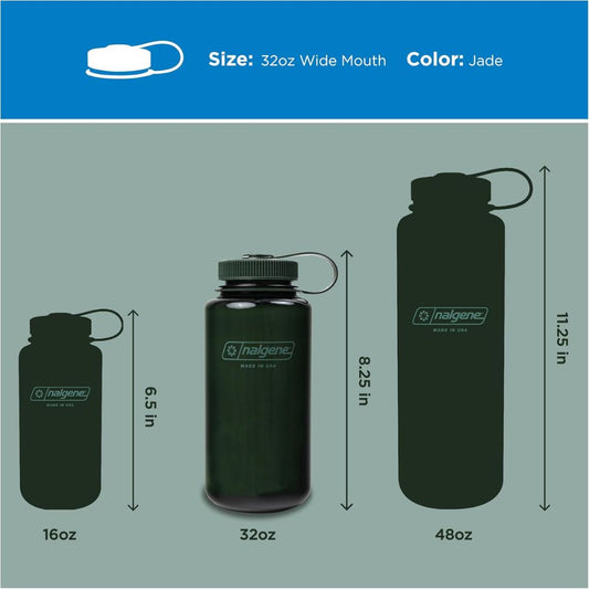 Nalgene Jade Sustain, Wide Mouth Water Bottle, 32 oz.