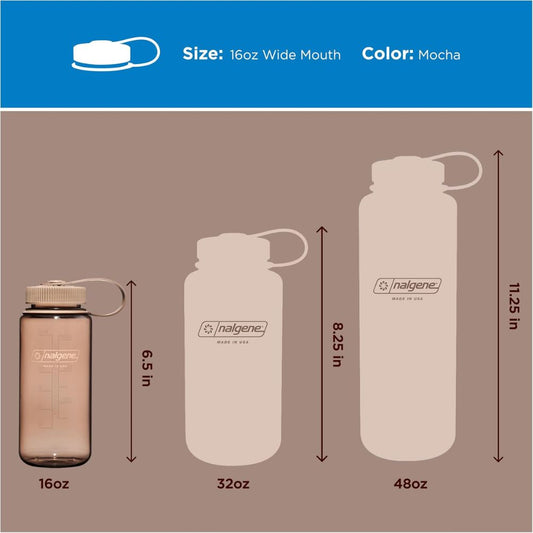 Nalgene Mocha Sustain, Wide Mouth Water Bottle, 16 oz.