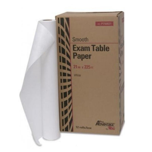 Exam Table Papers, 21" x 225 ft, Smooth, White