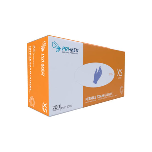 Fit Nitrile Exam Gloves - Textured Fingertips, Violet Blue