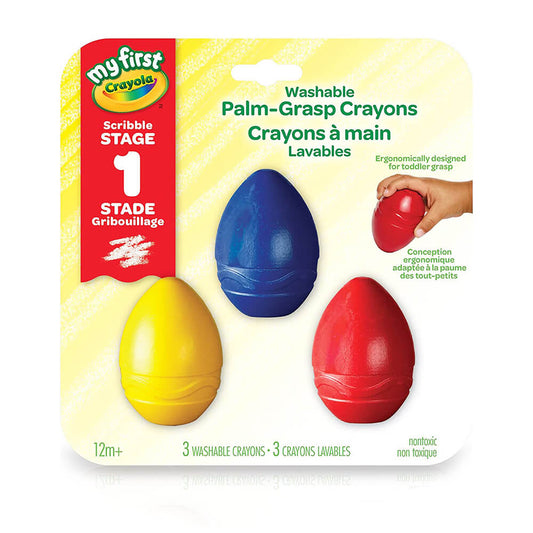 Crayola Washable Palm Grip Egg-Shaped Crayons