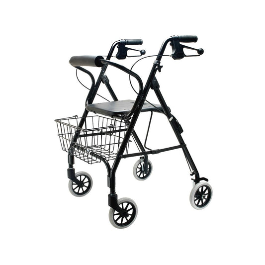 Parsons 4200DX with Hand Brake Low Rollator, Push to Lock - Black