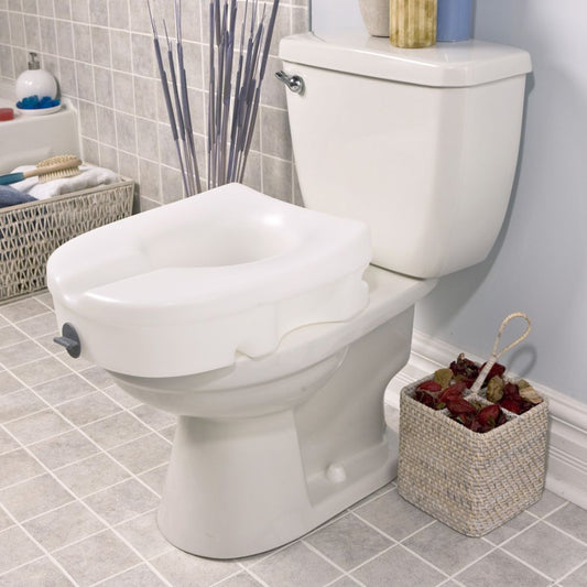 Parsons Front Locking Raised Toilet Seat, White, 5" -  300 lb. Capacity