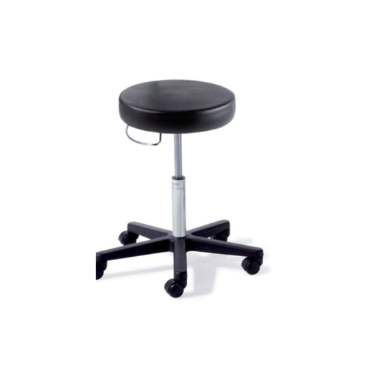 Physician Stool, Air Lift, 5-Caster Base, Black Base - Obsidian Upholstery