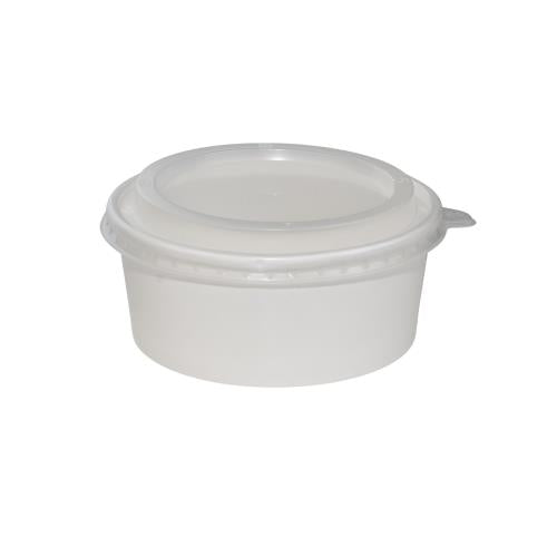 Premier Essential Paper Food Containers Squat, Double Poly-Lined Hot and Cold, 32oz, White, 240/Case