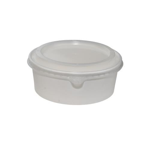Premier Essential Paper Food Containers Squat, Double Poly-Lined Hot and Cold, 40oz, White, 200 Per Case