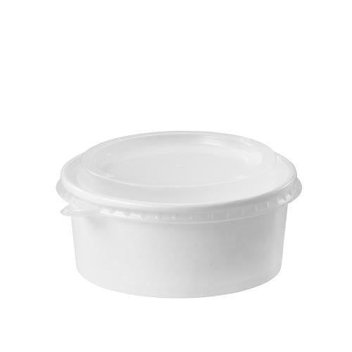 Premier Essential Paper Food Containers Squat, Double Poly-Lined, Hot and Cold, 24oz, White, 300/Case