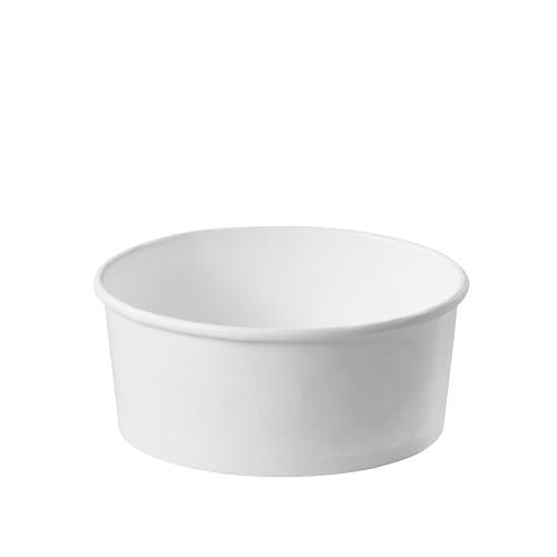 Premier Essential Paper Food Containers Squat, Double Poly-Lined, Hot and Cold, 24oz, White, 300/Case