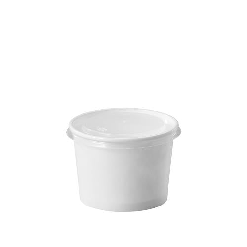 Premier Essential Paper Food Containers, Double Poly-Lined Hot and Cold, 10oz, White, 200/Case