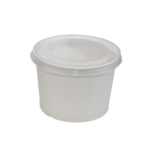 Premier Essential Paper Food Containers, Double Poly-Lined, Hot and Cold, 12oz, White, 500/Case