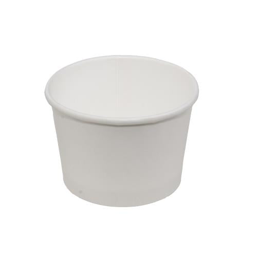 Premier Essential Paper Food Containers, Double Poly-Lined, Hot and Cold, 8oz, White, 500 Per Case