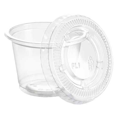 Premier Essential Portion Cup Lids, Clear, PET, Fits 1 oz., 2500 Lids/Case